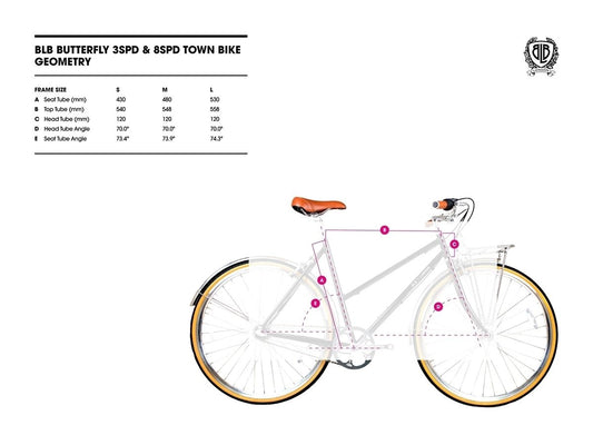 BLB Butterfly 3 speed Town Bike - Sage Green