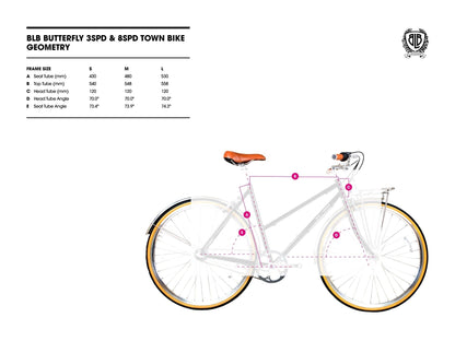 BLB Butterfly 8-speed City Bike - Dusty Pink