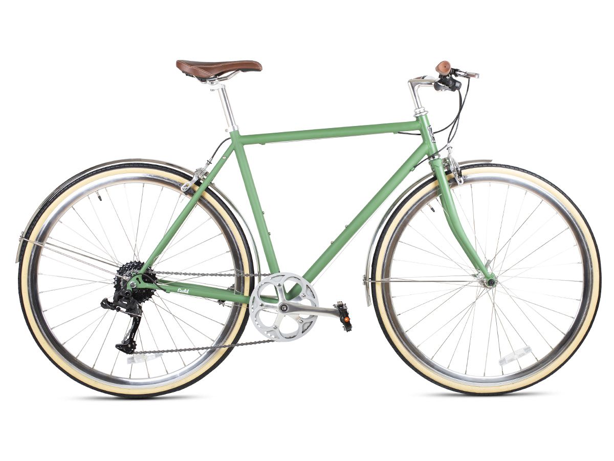 6KU Odyssey 8spd City Bike - Silverlake Green