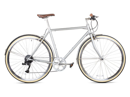 6KU Odyssey 8spd City Bike - Brandford Silver