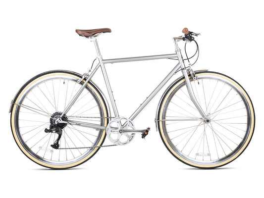 6KU Odyssey 8spd City Bike - Brandford Silver