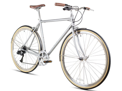 6KU Odyssey 8spd City Bike - Brandford Silver