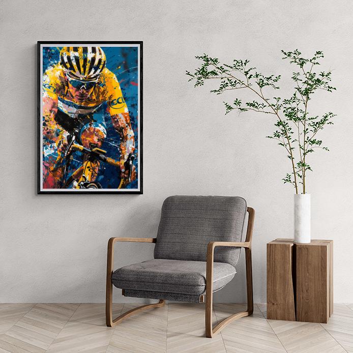 Lance Armstrong Poster |Fiets Legende Muurkunst | Sporticoon Kunstwerk