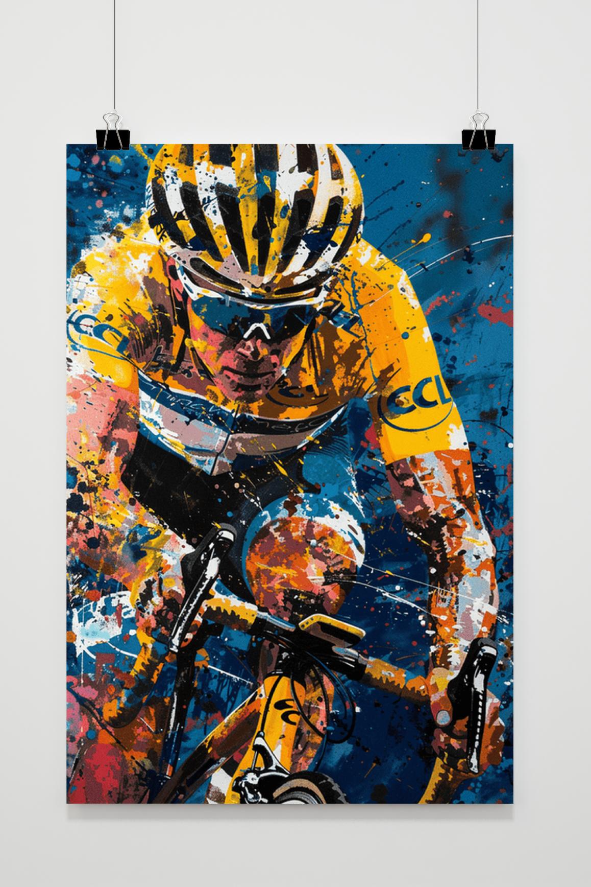 Lance Armstrong Poster |Fiets Legende Muurkunst | Sporticoon Kunstwerk