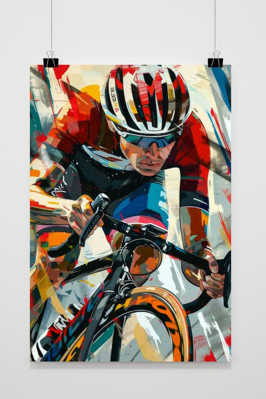 Cyclist Art Poster | Muurdecoratie Wielrennen Fiets