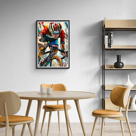 Cyclist Art Poster | Muurdecoratie Wielrennen Fiets